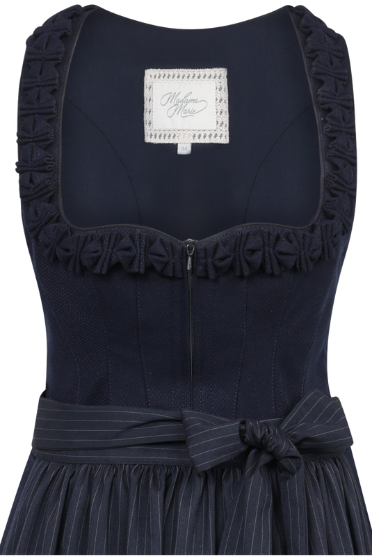 Damen Dirndl lang Madam Marie MM-ELYNARA/80 midnight - Vorderansicht Detail oben