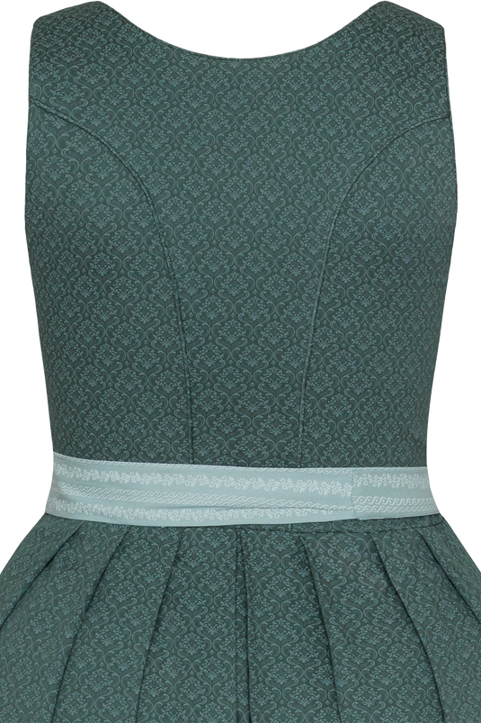 Langes Dirndl aus Baumwolle mit Ornamentmuster - salbei mint