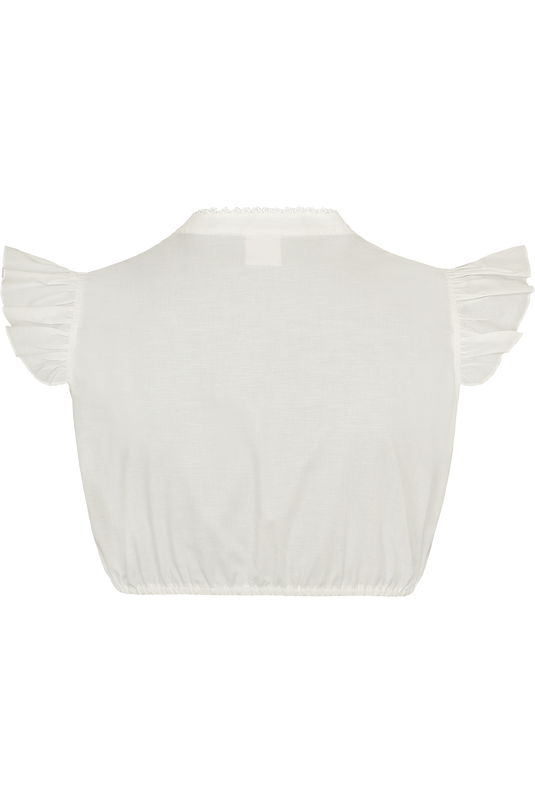 Dirndlbluse mit Flügelärmeln und V-Ausschnitt - creme