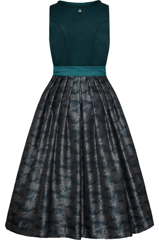Damen Midi Dirndl Spieth & Wensky KLAVIER/80 in PETROL - Rückansicht